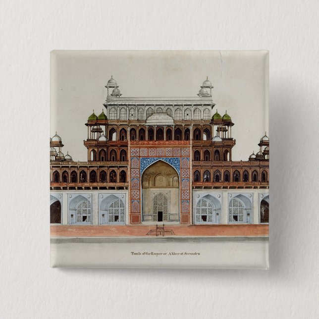 Tomb of the Emperor Akbur at Secundra Pinback Button (Front)