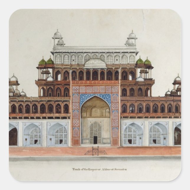 Tomb of the Emperor Akbur at Secundra Square Sticker (Front)