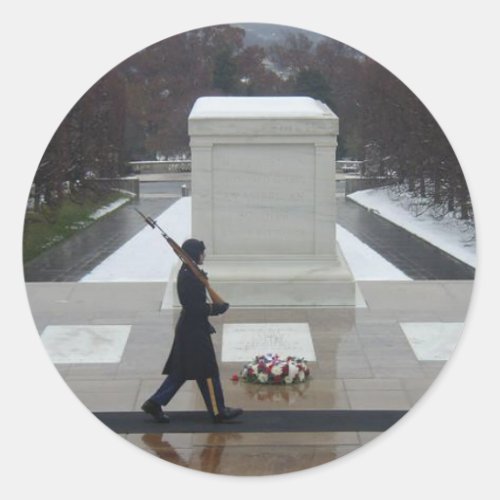 Tomb of the unknown soldier classic round sticker