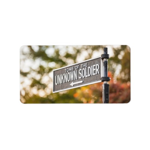 Tomb of the Unknown Soldier Sign Label