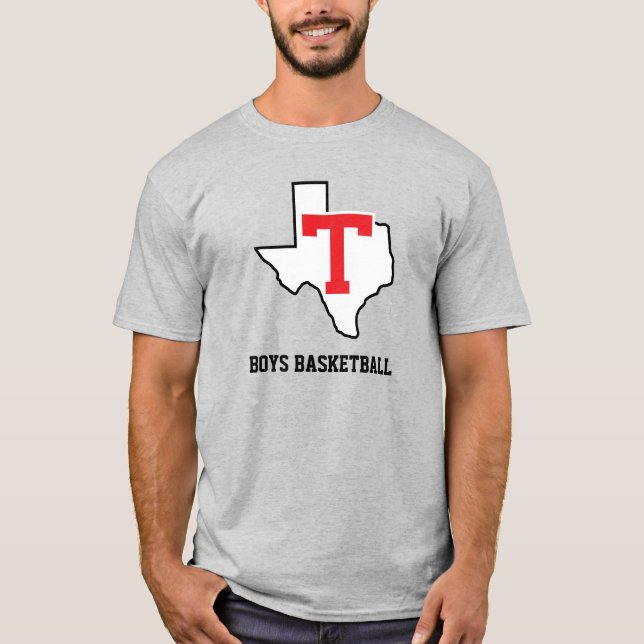Tomball T Boys Basketball Texas light gray T-Shirt (Front)