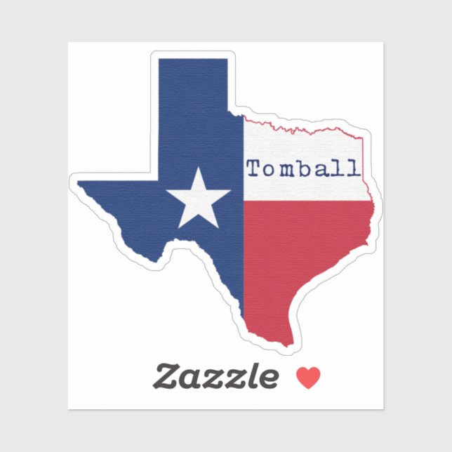 Tomball TX Flag Sticker (Sheet)