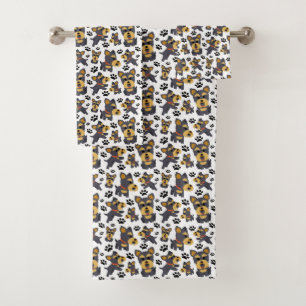 Tomboy Toy Yorkie Yorkshire Terrier Pet Puppy Dog Bath Towel Set