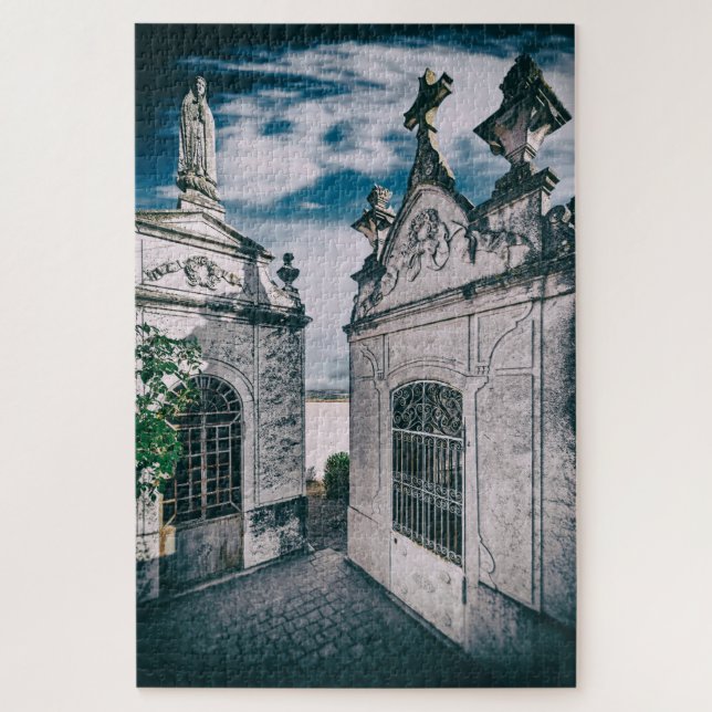 Tombs in a Catholic cemetery in Crato, Portalegre Jigsaw Puzzle (Vertical)