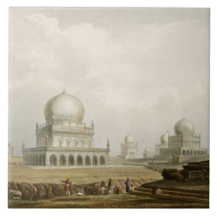 Tombs of the Kings of Golconda in 1813, from Volum Ceramic Tile
