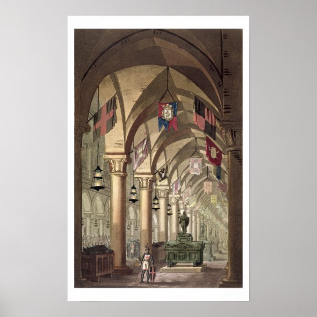 Tombs of the Knights Templar, c.1820-39 (aquatint) Poster (Front)