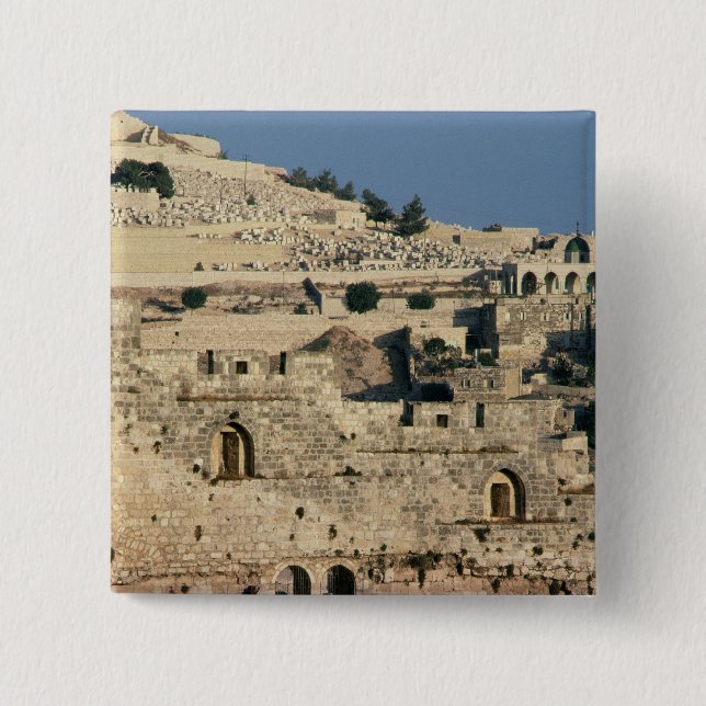 Tombs on the side of the Mount of Olives Pinback Button (Front)