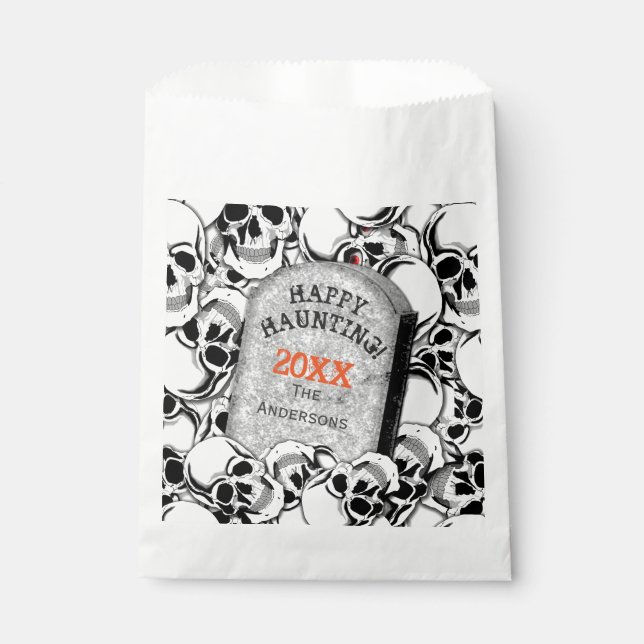 Tombstone and Skulls ID216 Favor Bag (Front)
