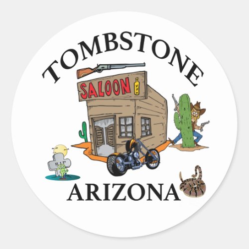 Tombstone Arizona Classic Round Sticker