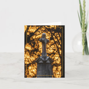 Tombstone Cross With Sunset Card