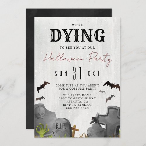 Tombstone Halloween Party Invitation