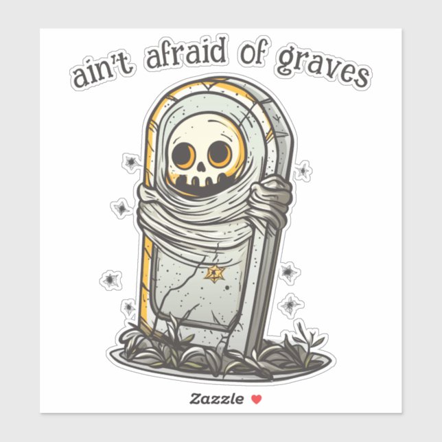 Tombstone with a Skeleton Sticker (Sheet)