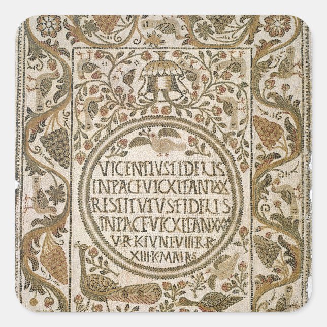 Tombstone with an epitaph square sticker (Front)