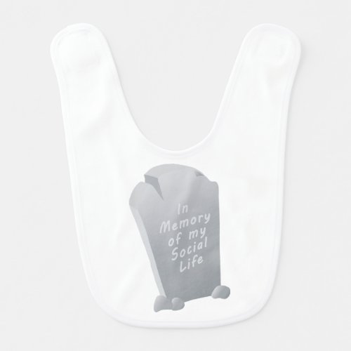 Tombstone with funny epitaph for Halloween Baby Bib