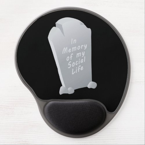 Tombstone with funny epitaph for Halloween Gel Mouse Pad