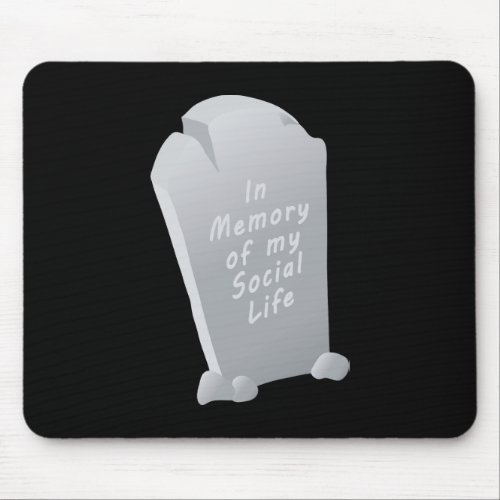 Tombstone with funny epitaph for Halloween Mouse Pad