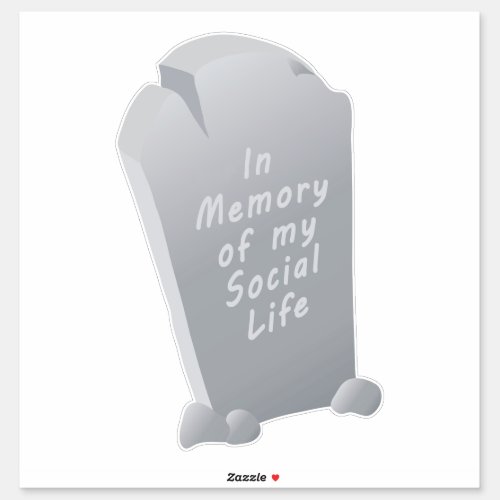 Tombstone with funny epitaph for Halloween Sticker
