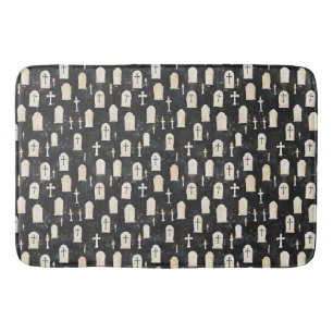 Tombstones, Candles & Crosses in Twilight Bath Mat