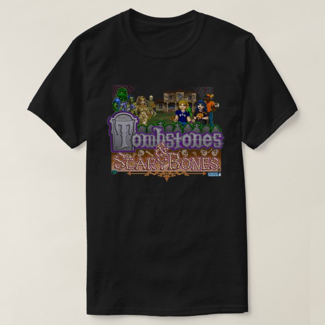Tombstones & ScaryBones Official Game T-shirt (Design Front)