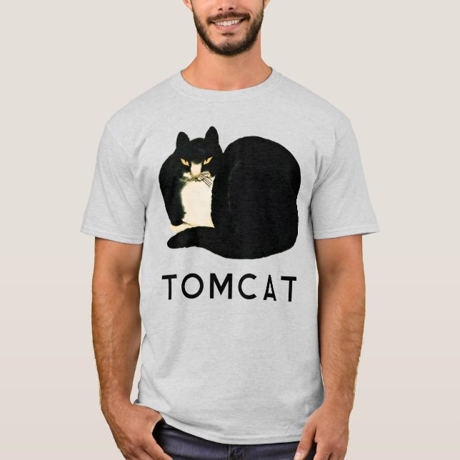 Tomcat Chinese Qing Dynasty Black Manchu Cat T-Shirt (Front)