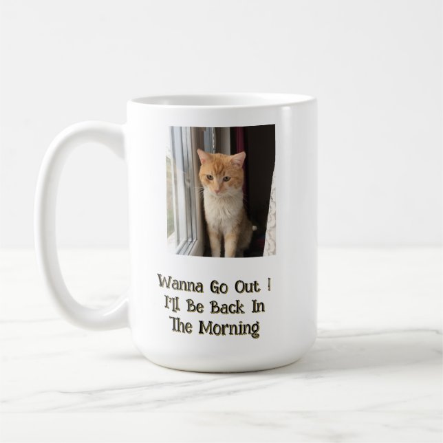 Tomcat, Photo, Funny Text Front  Back, Customize, Coffee Mug (Left)