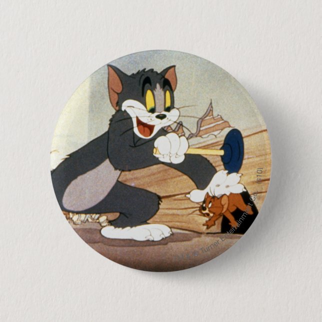 Tome And Jerry Plunger Pinback Button (Front)