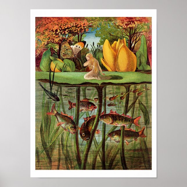 Tommelise very desolate on the water lily leaf, in poster (Front)