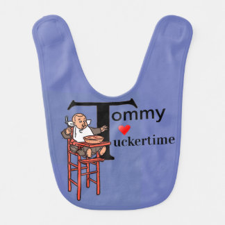 Tommy in highchair at tuckertime baby bib