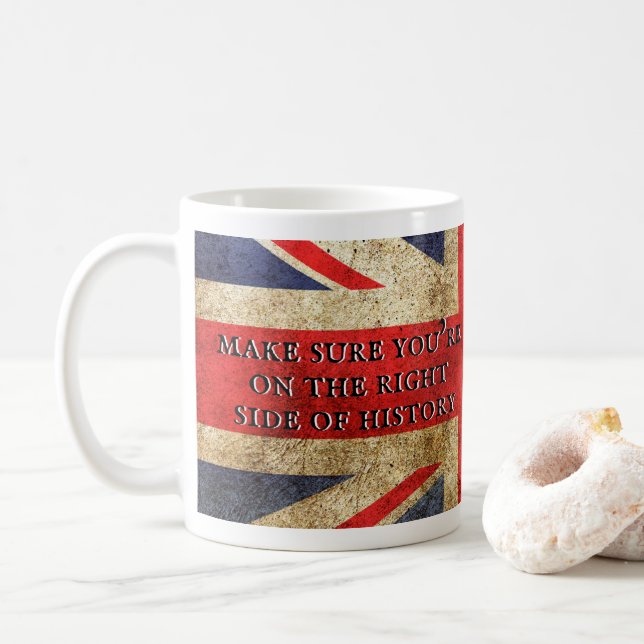 Tommy Robinson - Right Side Of History (+flag) Mug (With Donut)