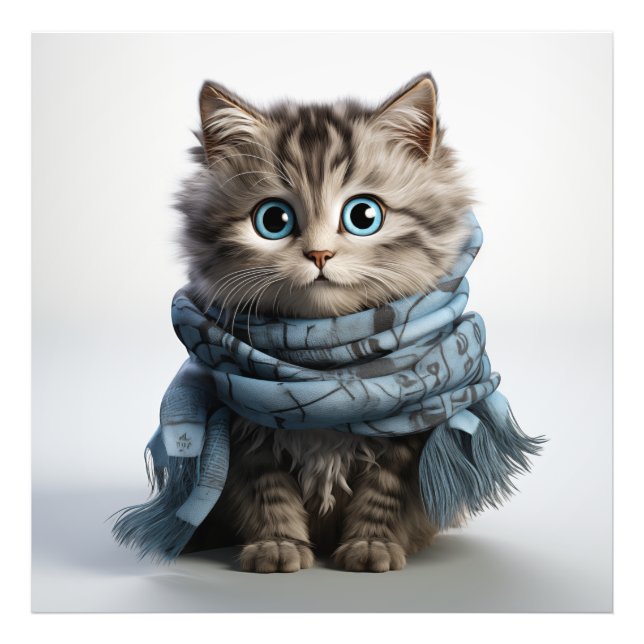 Tommy, the fluffiest Tabby Cat Photo Print (Front)