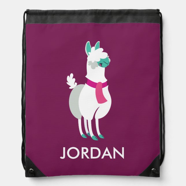 Tommy the Llama Drawstring Bag (Front)