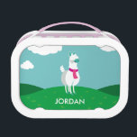 Tommy the Llama Lunch Box<br><div class="desc">Tommy the llama, occasionally known as "Perfect Tommy, " might not have the sharpest mind, but his look is sharp indeed! Tommy can't help but look great, no matter what he wears. An Aquarius and a dreamer, he's laidback, a little lazy, but a dear friend to all. We'd call him...</div>