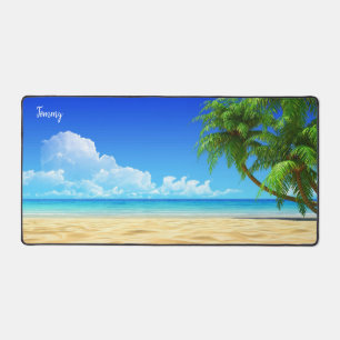 Tommy's Beautiful Beach Day Desk Pad