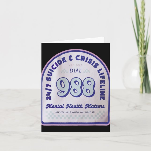 Tomorrow 988 Needs You National Suicide Prevention Card (Front)