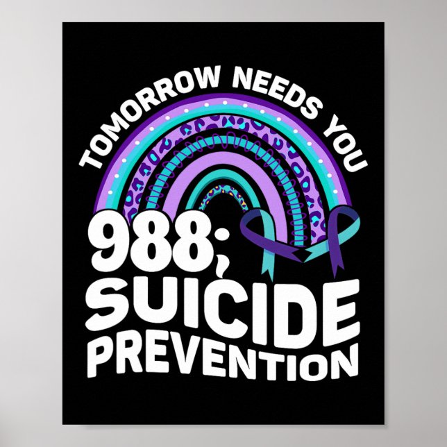 Tomorrow Needs You 988 Suicide Prevention Awarenes Poster (Front)