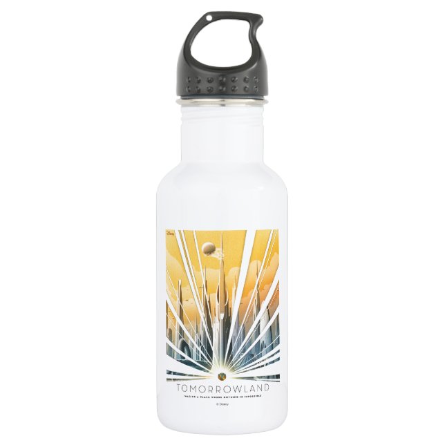 Tomorrowland City Poster Water Bottle (Front)