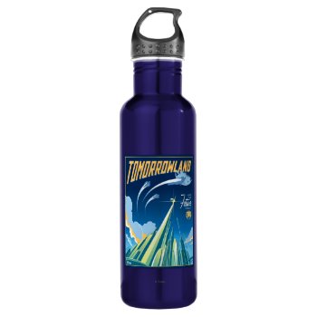 Tomorrowland: Visit The Future Today Stainless Steel Water Bottle by OtherDisneyBrands at Zazzle