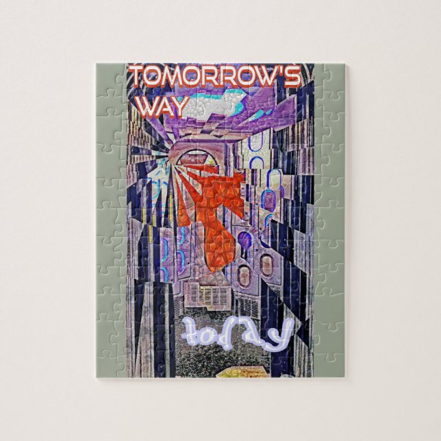 Tomorrow's Way Today Retro Future Art Jigsaw Puzzle (Vertical)