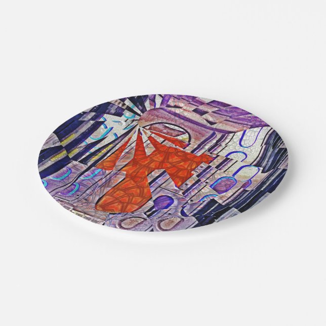 Tomorrow's Way Today Retro Future Art Paper Plates (Angled)