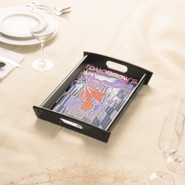 Tomorrow's Way Today Retro Future Art Serving Tray (Front)