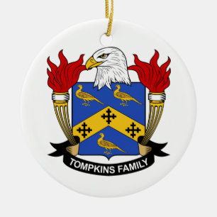 Tompkins Family Crest Ceramic Ornament