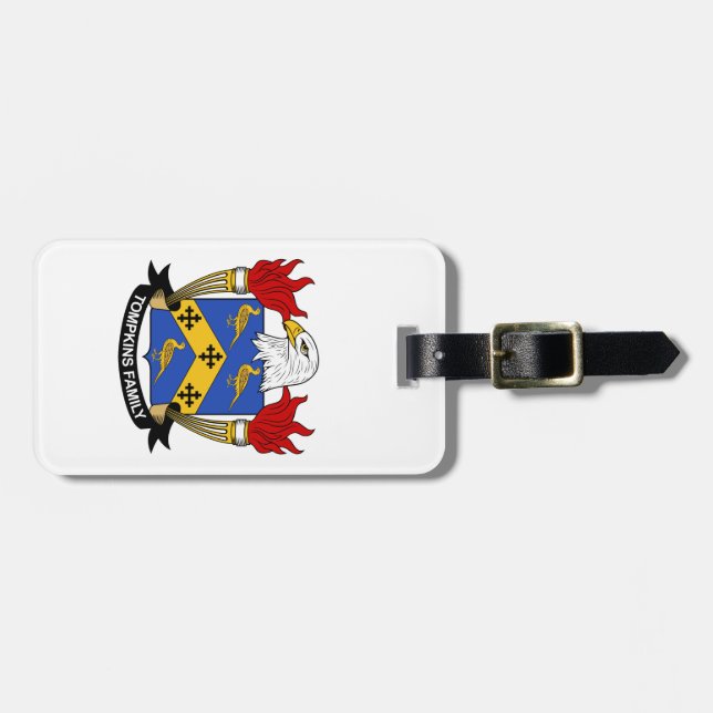 Tompkins Family Crest Luggage Tag (Front Horizontal)