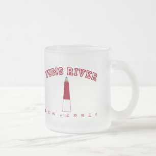 Toms River - Barnegat Lighthouse Frosted Glass Coffee Mug