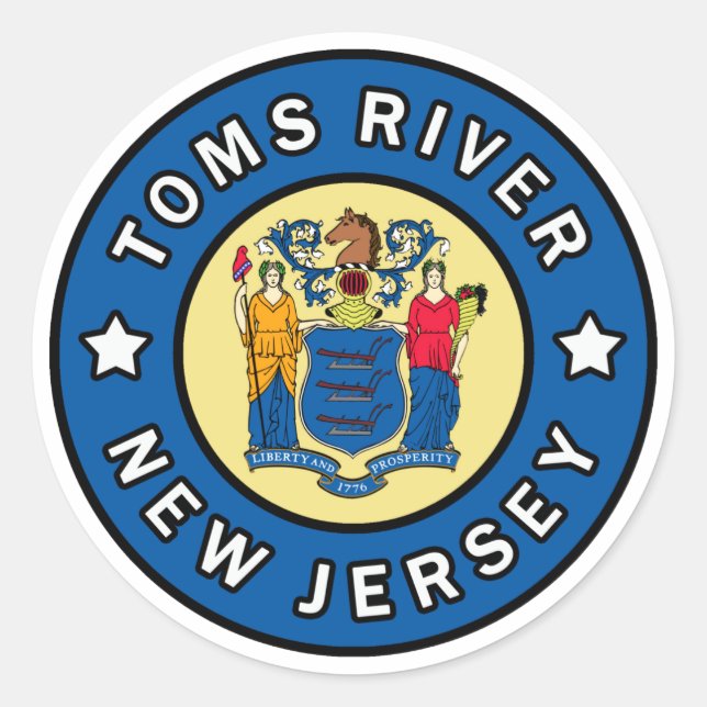 Toms River New Jersey Classic Round Sticker (Front)