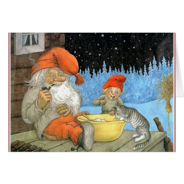 Tomte Nisse, aka Santa Clause Greeting Card