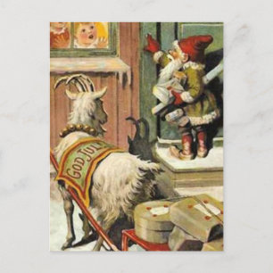 Tomte Nisse, aka Santa Clause Holiday Postcard