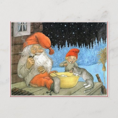 Tomte Nisse aka Santa Clause Holiday Postcard