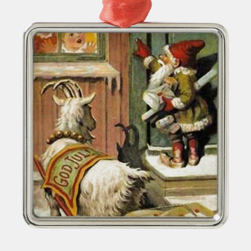 Tomte Nisse aka Santa Clause Metal Ornament
