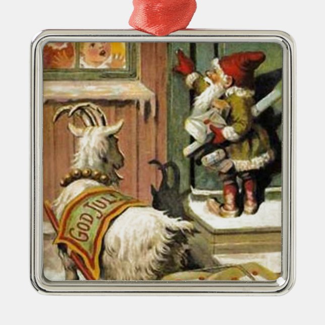 Tomte Nisse, aka Santa Clause Metal Ornament (Front)