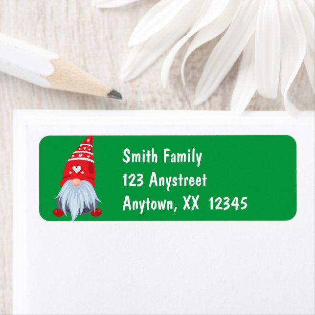 Tomte Scandinavian Gnome Holiday Address Label (Insitu)
